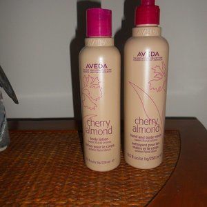 Aveda Cherry Almond hand and body wash and Cherry Almond body lotion